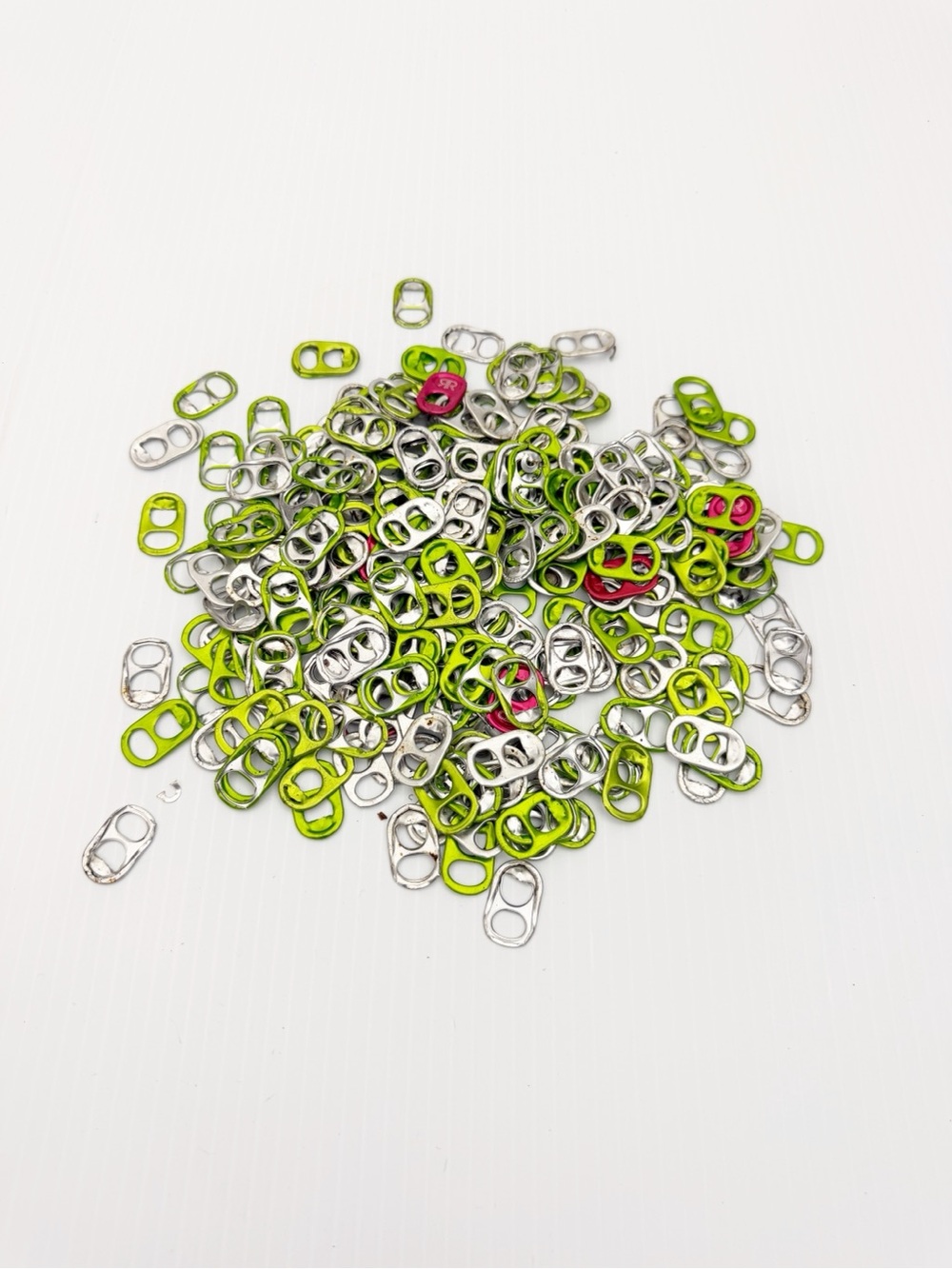 Lot of Various Green & Silver Aluminum Soda Can Pull Tabs 4 Ounces
